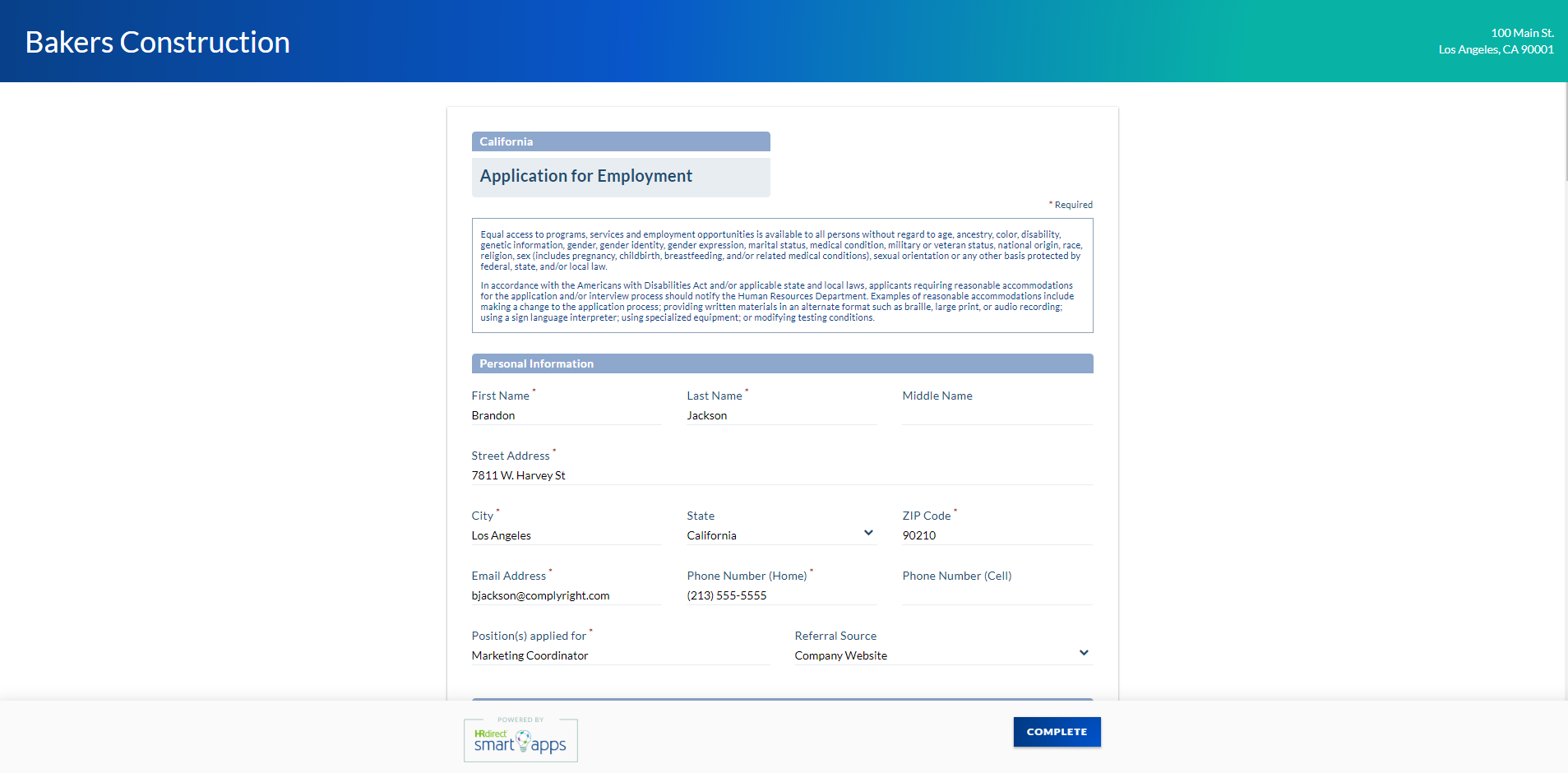 Create Employment Applications Online